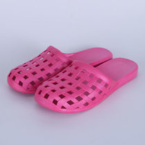 SUNTEK韩版平底家居平跟拖鞋女夏包头洞洞软底防滑浴室塑料包脚凉拖鞋(37 玫红色)