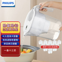 飞利浦(Philips)净水壶家用滤水壶自来水厨房过滤净化滤芯AWP2813WHT(1壶13芯套装)
