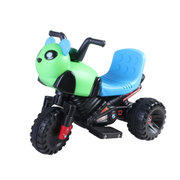 小熊猫儿童电动车三轮摩托车宝宝童车带音乐电动三轮车(七彩闪光黑绿色)