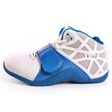 沃特VOIT运动鞋高帮男款篮球鞋耐磨网布透气121160721(白/彩蓝 45)