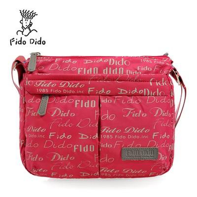【fidodido单肩包靓丽红图片】fidodido 时尚字母防水