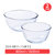 玻璃碗沙拉家用大号汤碗微波炉专用耐高温热透明打蛋烘焙碗和面盆(800ML+1600ML【2件套】)