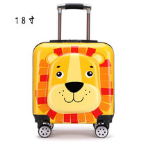 定制20寸儿童拉杆箱18寸登机箱男女旅行箱万向轮密码箱拖箱行李箱(18寸黄色3D狮子)