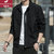 富贵鸟 2021夹克男春季新款长袖立领帅气搭配韩版潮流休闲工装外套2010(黑色 4XL（建议165到180斤）)