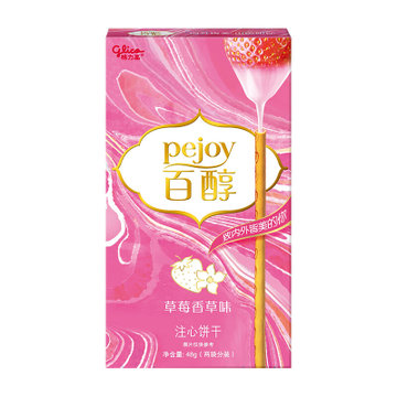 格力高百醇注心巧克力饼干棒草莓香草味48g 国美超市甄选