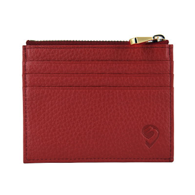 MASCOMMA头层牛皮卡包 零钱包卡夹 8C220(红棕色)