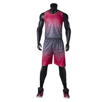 并力运动套装夏季新款CBA17全明星运动比赛篮球服套装无袖训练球服空版球衣组队DIY个性定制(红色 5XL185-195)