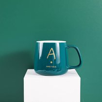 陶瓷马克杯带盖勺创意早餐杯子喝水杯男女生情侣咖啡杯办公室茶杯(新A-单杯)