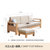 源氏木语实木沙发北欧小户型橡木沙发组合现代简约新中式客厅家具(三人位 脚凳)
