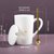 创意十二星座陶瓷马克杯带盖勺男女喝水杯家用情侣咖啡办公茶杯子(双子座-带勺带盖)