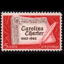 东吴收藏 集邮 美国邮票 按照年份排序 之三十四(1963-13	卡罗莱纳州法典)