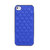 爱您纳(Aainina)小羊皮iphone4S外壳奢华菱形格纹苹果4手机壳保护套(深蓝色)