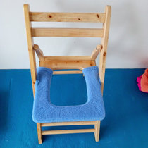 孕妇老年人坐便椅凳器坐垫家用实木折叠方形马桶椅子垫坐便套保暖(方形天蓝色扣子款马桶垫1026 默认版本)