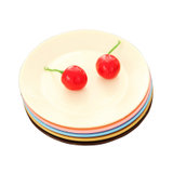 有乐 9687厨房餐具炫彩食品级塑料小碟子 创意水果盘子零食碟lq09(咖色)