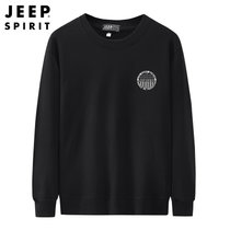 Jeep新品套头卫衣保暖圆领休闲上衣JPCS0025HX(黑色 L)