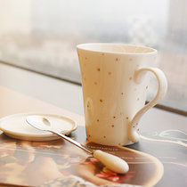 创意陶瓷杯子 马克杯套装 情侣杯水杯套装咖啡杯带盖带勺英伦风(漫天繁星)