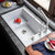 科恩纳石英石水槽单槽 厨房洗菜盆大单槽台下盆花岗岩洗碗槽带沥水槽(K8048珍珠白高配套餐)