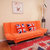 一米色彩 简易沙发折叠沙发床多功能两用双人单人小户型布艺沙发午休床懒人沙发(桔色绒布 1.5米)