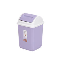 茶花桌面小垃圾桶小号迷你家用卫生间带盖有盖厨房卧室桌上的桌用(小号5L (浅紫）1个)