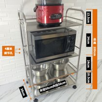 不锈钢微波炉架烤箱架厨房置物架层架收纳架调料架储物架(升级款四层60长+4夹子挂钩 2层)