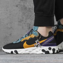 耐克男鞋Nike React Element 55 PRM运动鞋减震休闲跑步鞋CI9593-002(黑色 39)