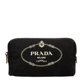 PRADA普拉达女士黑色棉质手拿包1NA693-20L-F0N12黑色 时尚百搭