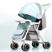 轻便携婴儿推车 可坐可躺折叠婴儿车 避震童车伞车 宝宝手推婴儿车童车(旗舰版银管--荷绿)