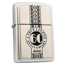 zippo打火机J-60吉普60周年纪念 镀铬贴章 之宝联名纪念款男士礼品生日礼物