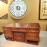 红木家具1.8米红木书桌实木办公桌老板桌大班台两件刺猬紫檀