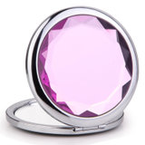优家(uplus)时尚彩色便携式随身折叠双面化妆镜富贵紫色（梳妆镜 小镜子圆镜）