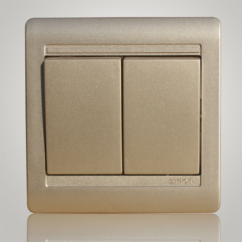 西蒙(simon)开关86型电工 55系列 双开单控 n51021b-56(香槟色)