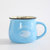 早餐杯大容量燕麦片马克杯陶瓷家用水杯带勺大肚杯子可爱(天蓝色大号早餐杯-单杯(图案随机))