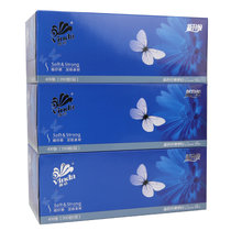维达 蓝色经典双层梦幻盒装面巾纸 200抽X3盒 V2046B