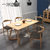 一米色彩 餐桌 实木餐桌 小户型饭桌 V字型全纯橡胶木吃饭桌子(原木色 1.6米餐桌6椅)
