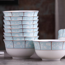 雅陶瓷碗具套装10只装景德镇骨瓷欧式米饭碗汤碗 小时代(白色)