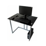 派璀克时尚简约黑色钢化玻璃电脑桌台式家用办公P3-001