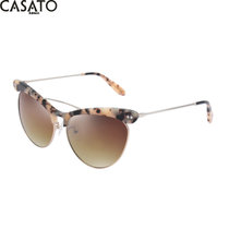卡莎度(CASATO) 太阳镜时尚个性大框潮女性太阳镜 防紫外线太阳镜 墨镜2014011(象牙白)