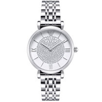阿玛尼(Emporio Armani)女士手表 张钧甯同款系列网红热卖 钢制表带 镶钻满天星石英女表AR1926(AR1925 银色满天星)