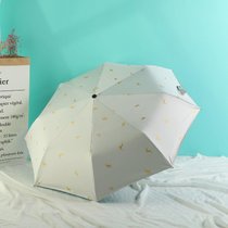 星黛露雨伞晴雨两用折叠全自动女学生韩版可爱太阳伞防紫外线(三折手动-可爱鹿白色 默认)