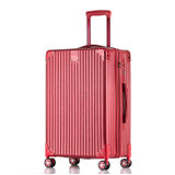 拉丝拉链行李箱防刮拉杆箱万向轮旅行箱20寸登机箱22寸24寸26寸29寸旅行箱(红色 22寸)