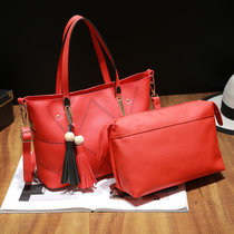 DS.JIEZOU女包套装二件套手提包单肩包斜跨包时尚商务女士包小包聚会休闲包拎包手腕包2001(大红色)