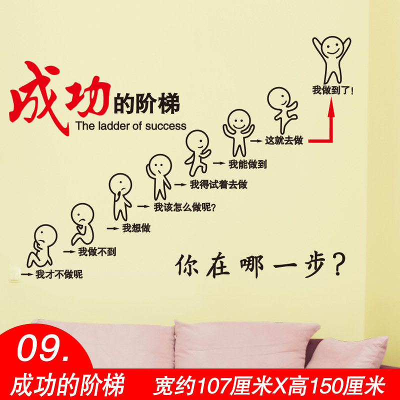 墙壁装饰创意公司文化墙标语 特大(09成功的阶梯(搭配)(特大)图片大全