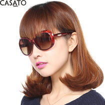卡莎度(CASATO) 女款偏光太阳镜时尚个性大框潮 防紫外线太阳镜 墨镜120015(浅灰色不偏光)