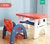 儿童桌椅套装幼儿园学习桌小孩子写字桌家用经济型学龄前学习桌(珊瑚红一桌一椅 默认版本)