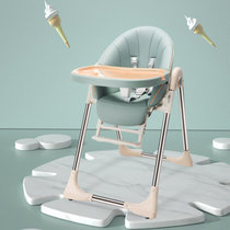 多功能可折叠宝宝餐椅 宝宝吃饭用椅子母婴用品 便携式儿童餐椅(抹茶绿（靠背可调）)