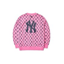 MLB男女同款 满印大字母老花卫衣深粉3AMTM0614休闲M码其他 百搭