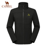 camel骆驼户外软壳衣 冬男士新款开衫透气长袖软壳衣 防风保暖A4W257055 (黑色)