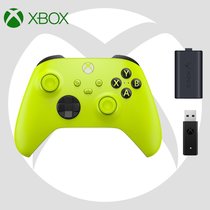 微软Xbox Series S/X无线控制器2020款 蓝牙 有线 无线 手机 PC游戏手柄 无线套装(电光黄 接收器 定制电池 国行正品)