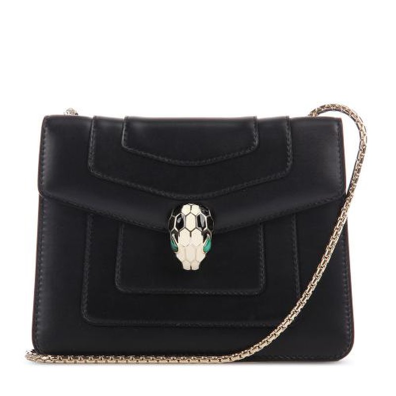 bvlgari(宝格丽) 黑色皮质蛇头单肩包