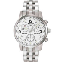天梭/Tissot 瑞士手表 运动系列多功能计时钢带石英男表T17.1.586.32(银壳白面白带)